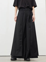 Layered Wide Legged Trousers-SimpleModerne