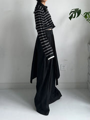 Pleated Overlay Wide-Leg Trousers-SimpleModerne