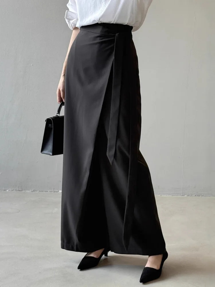 Shadow Wrap Trousers – Dusk Grey / Black-SimpleModerne