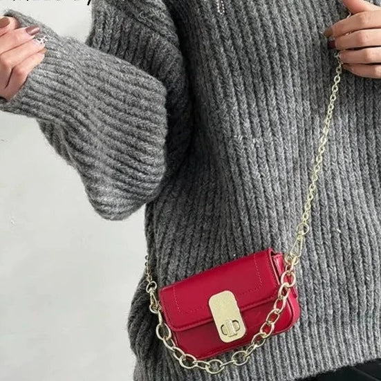 Casual Minimal Goth Mini Red Bag-SimpleModerne