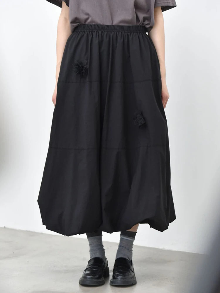 Voluminous Balloon Midi Skirt-SimpleModerne