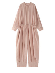 Oversized Drawstring Jumpsuit — Blush Pink-SimpleModerne