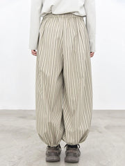 Sand Striped Relaxed Balloon Trousers