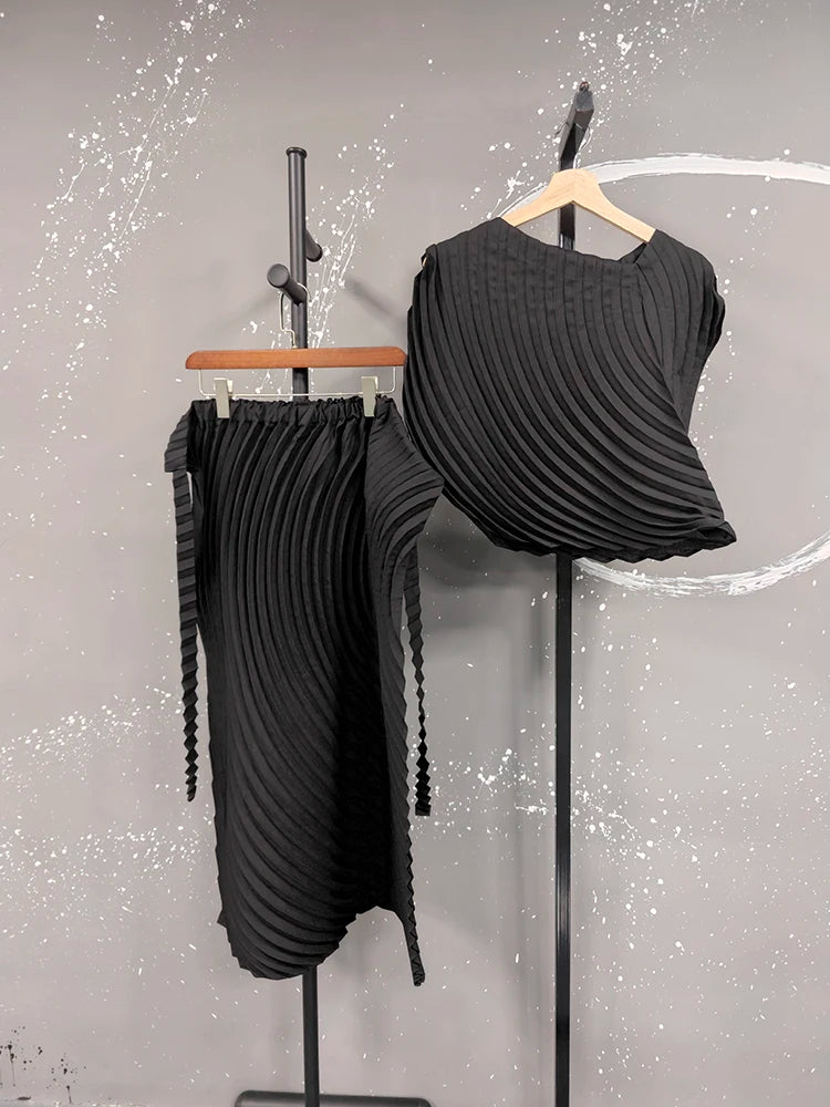Pleated Minimal Two-Piece Set-SimpleModerne