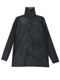 Sheer High-Neck Mesh Top – Layering Essential-SimpleModerne