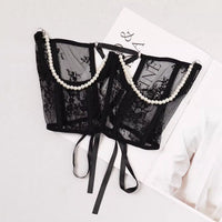 Pearl Lace Corset White Belt-SimpleModerne