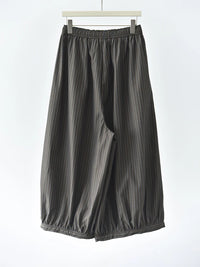 Olive Pinstripe Balloon Trousers | Relaxed Wide Leg