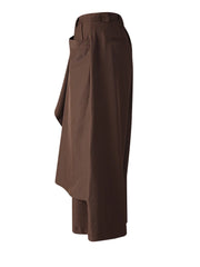 Punky Coffee-Brown Layered Trousers-SimpleModerne