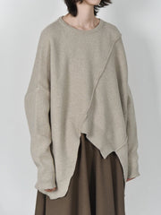 Oatmeal Asymmetrical Oversized Sweater