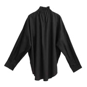 Ruffled Blouse with Decorative Buttons-SimpleModerne