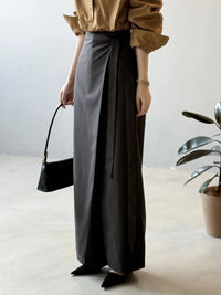 Shadow Wrap Trousers – Dusk Grey / Black-SimpleModerne