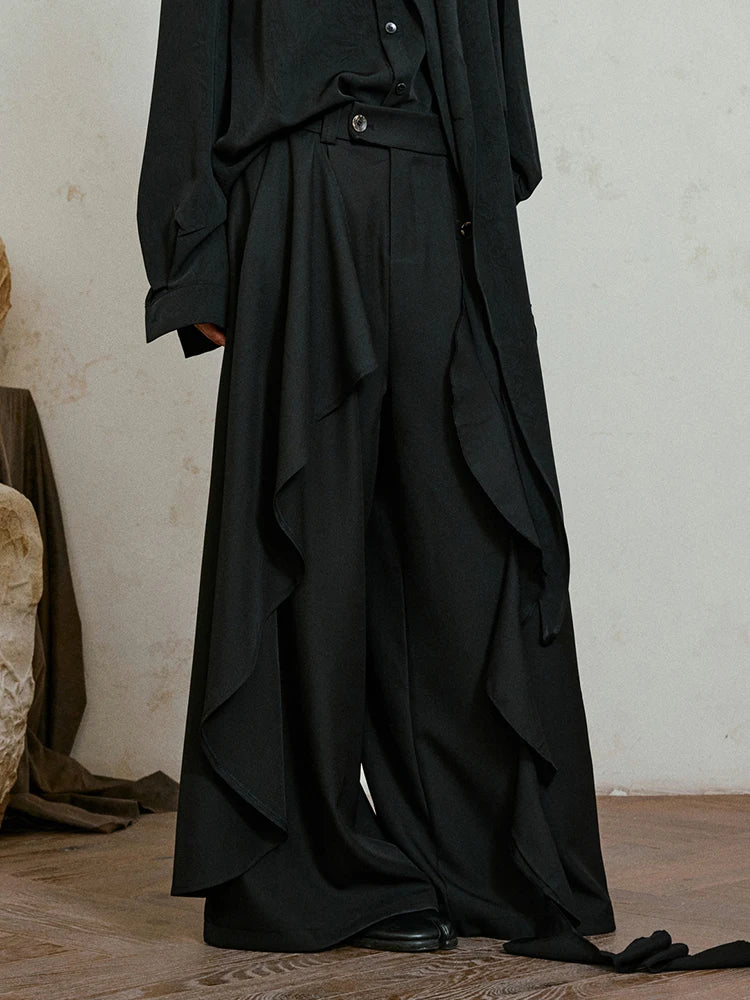 Irregular Draped Trousers-SimpleModerne