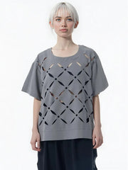 Punky Cut-Out Relaxed Tee – Bold and Effortless Style-SimpleModerne
