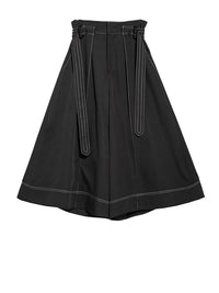 Wide-Leg Capri Culottes with Belt Detail-SimpleModerne