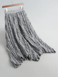 Textured Minimalist Skirt – Washed Grey-SimpleModerne