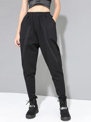 Re-launch Paneled Kinetic Harem Trousers - Obsidian Black-SimpleModerne