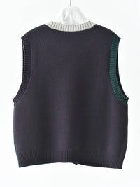 Asymmetric Two-Tone Knitted Vest