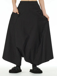 Deep Harem Capri Trousers – Pinstripe-SimpleModerne