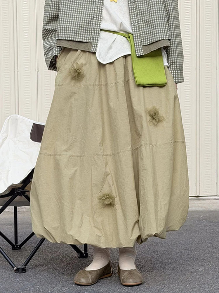 Voluminous Balloon Midi Skirt-SimpleModerne