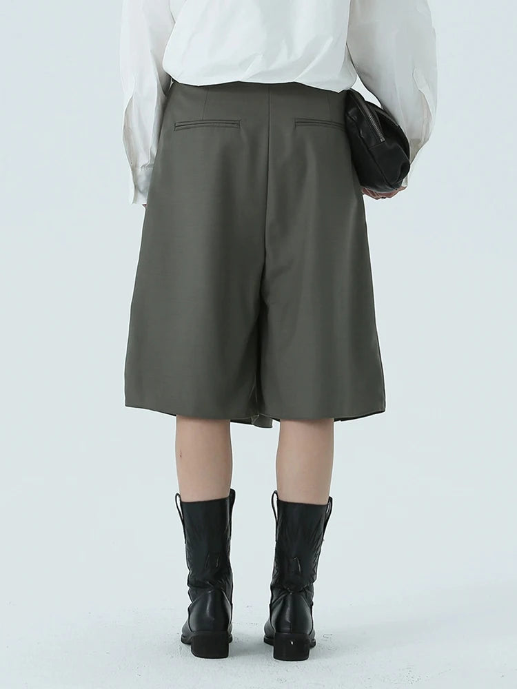 Casual Minimal Goth Irregular Design Shorts-SimpleModerne