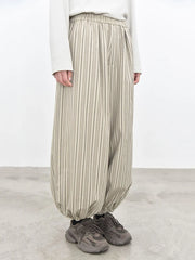 Sand Striped Relaxed Balloon Trousers