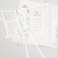Pearl Lace Corset White Belt-SimpleModerne