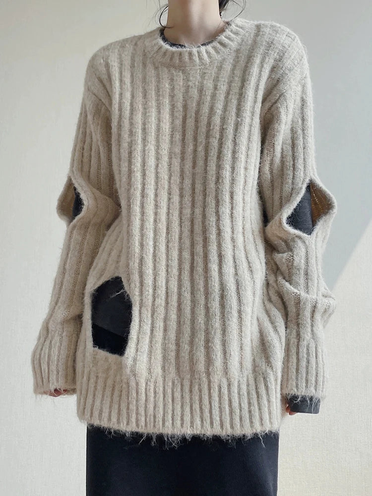 Simple Moderne Long Split Pullover
