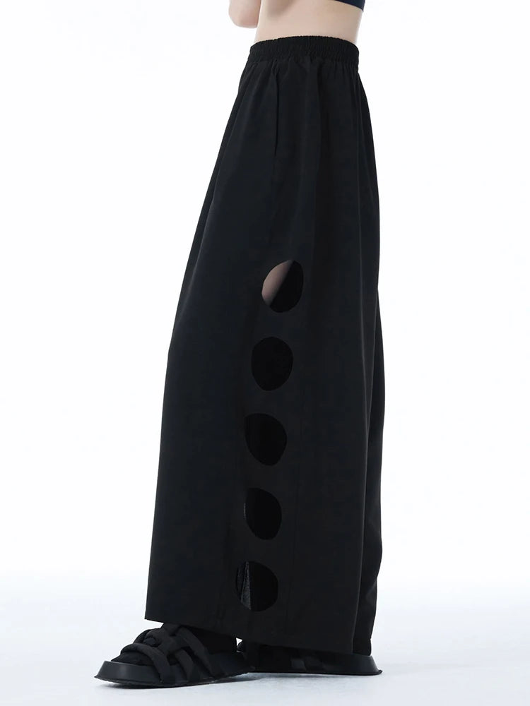 Punky Circle Cut-Out Trousers – Bold, Comfortable, and Unapologetically Edgy-SimpleModerne