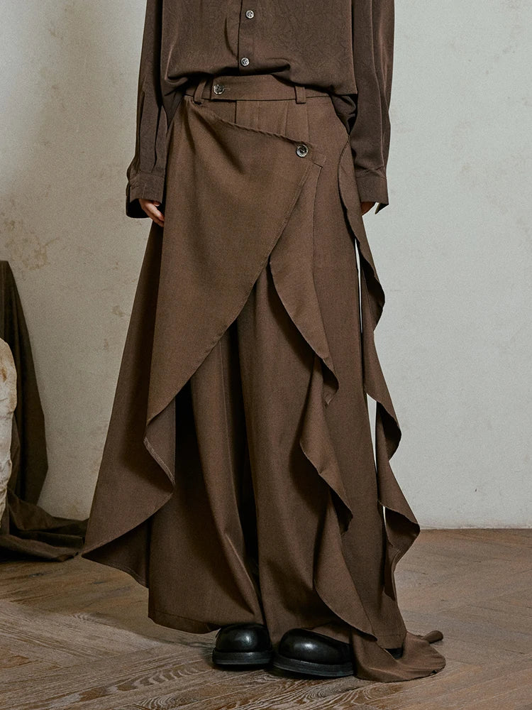 Irregular Draped Trousers-SimpleModerne