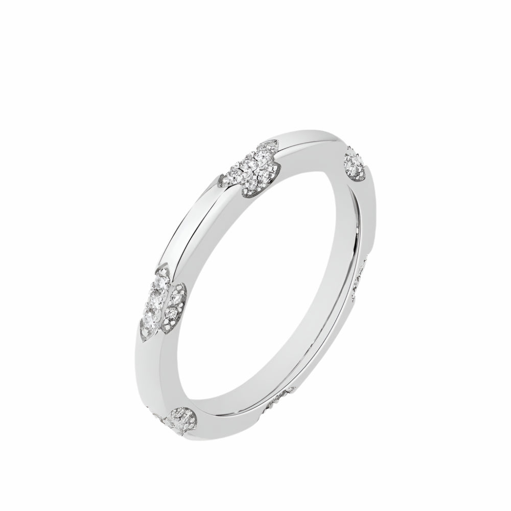 Elegant Floral Moissanite Ring in S925 Sterling Silver – D Color VVS1 Stones-SimpleModerne