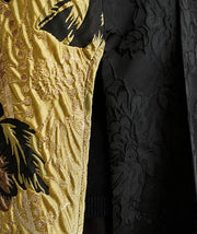 Golden Hour Crinkled Floral Cape Kimono – Dramatic Vintage Glamour-SimpleModerne