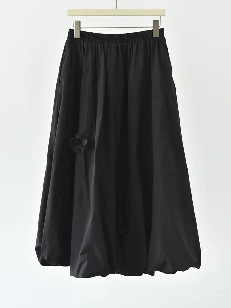 Voluminous Balloon Midi Skirt-SimpleModerne