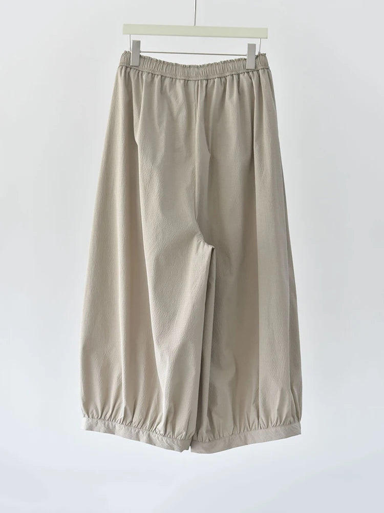 Relaxed Balloon Trousers – Soft Khaki-SimpleModerne