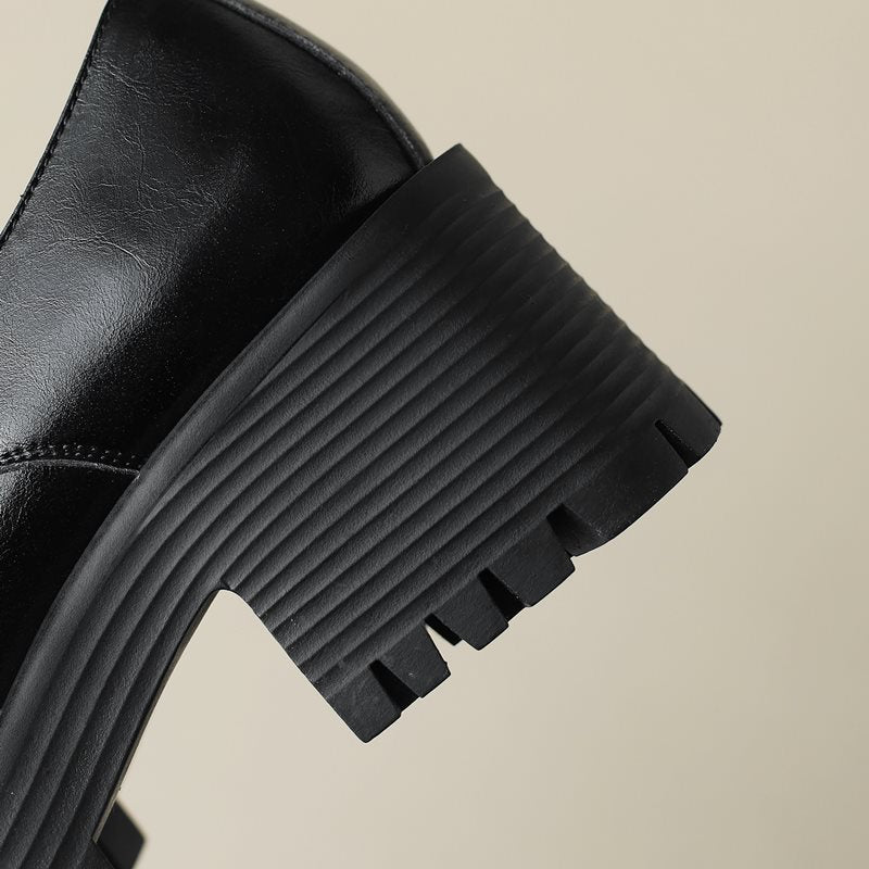 Casual Minimal Chunky Black Spring Shoes – SimpleModerne