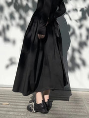 Gothic Flow Midi Skirt-SimpleModerne