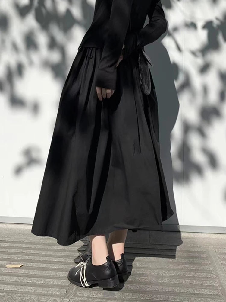 Gothic Flow Midi Skirt-SimpleModerne