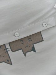 Playful Cat Print Shirt Blouse