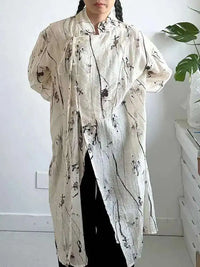 Ink Sketch Oversized Shirt-Blouse-SimpleModerne