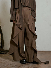 Irregular Draped Trousers-SimpleModerne