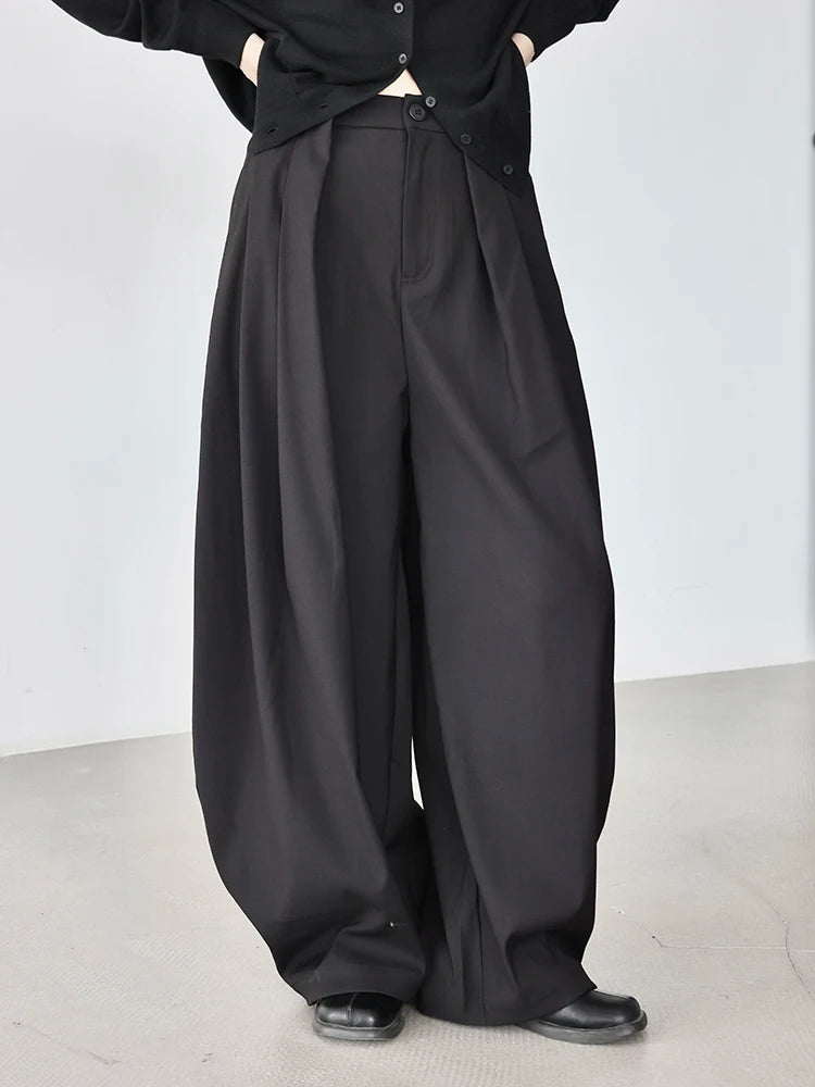 Black Extra Wide-Leg Trousers | Oversized Tailored Pants-SimpleModerne