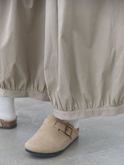 Relaxed Balloon Trousers – Soft Khaki-SimpleModerne