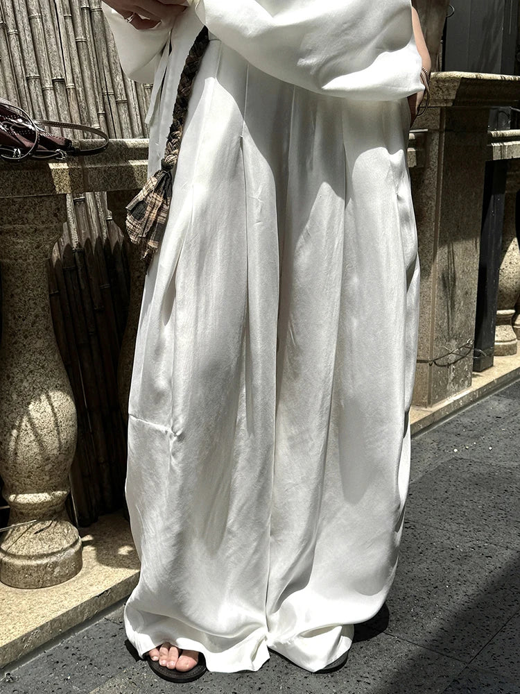 Flowy Wide-Leg Trousers — Casual Minimal Goth-SimpleModerne