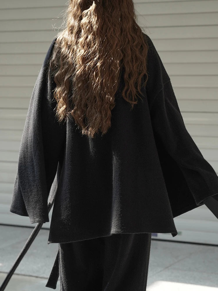 Black Overlay Pullover-SimpleModerne