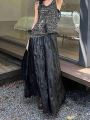 Dark Flow Gothic Pleated Skirt-SimpleModerne