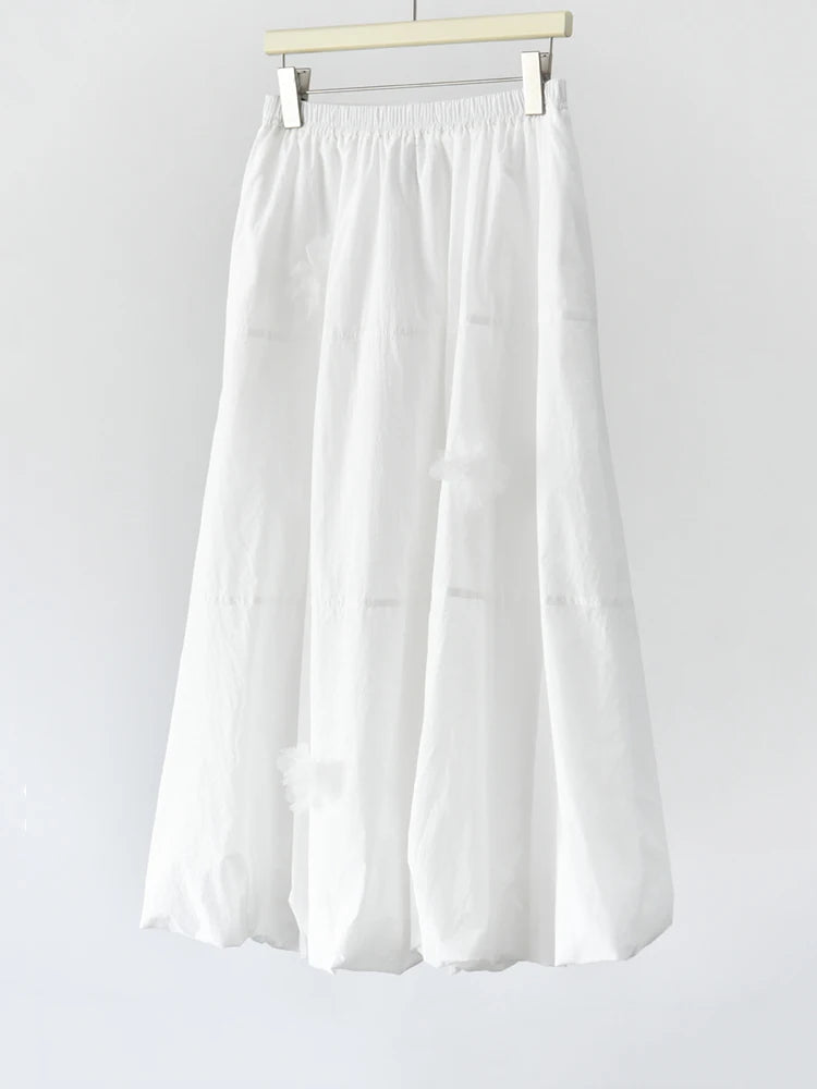 Voluminous Balloon Midi Skirt-SimpleModerne