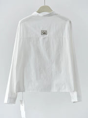 Playful Cat Print Shirt Blouse