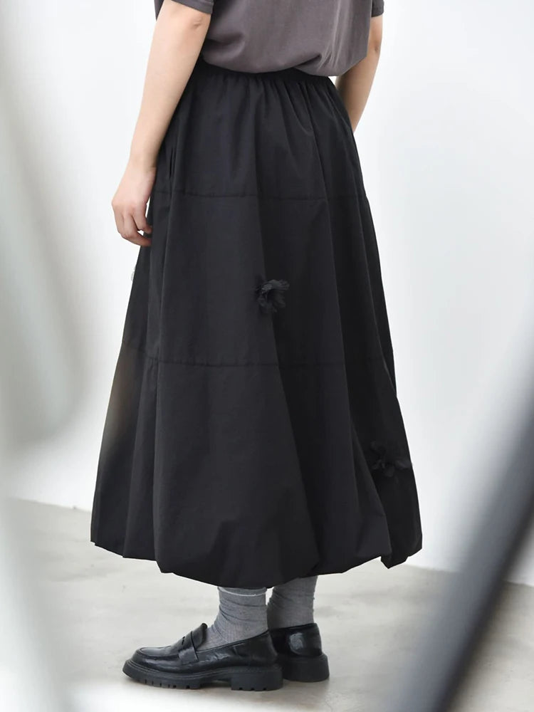Voluminous Balloon Midi Skirt-SimpleModerne