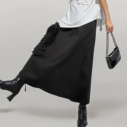 Jazz Up Mid-Calf Skirt with Organza Decoration