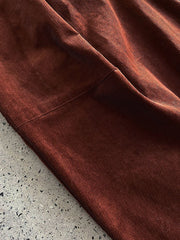 Wide Corduroy Trousers — Deep Chestnut Brown-SimpleModerne