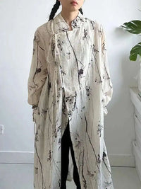Ink Sketch Oversized Shirt-Blouse-SimpleModerne